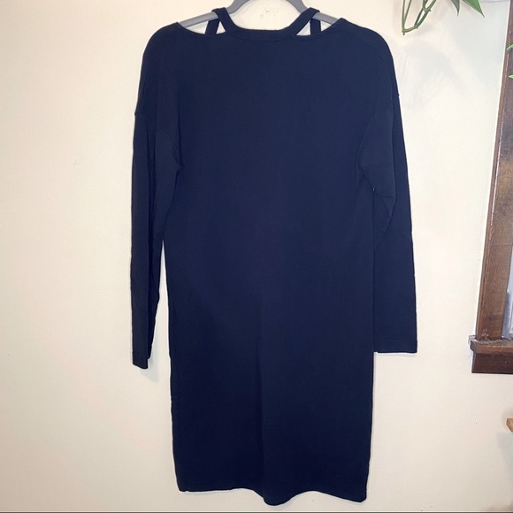 NWT SPLENDID Black Long Sleeve Cotton Dress Sz S - Picture 2 of 8